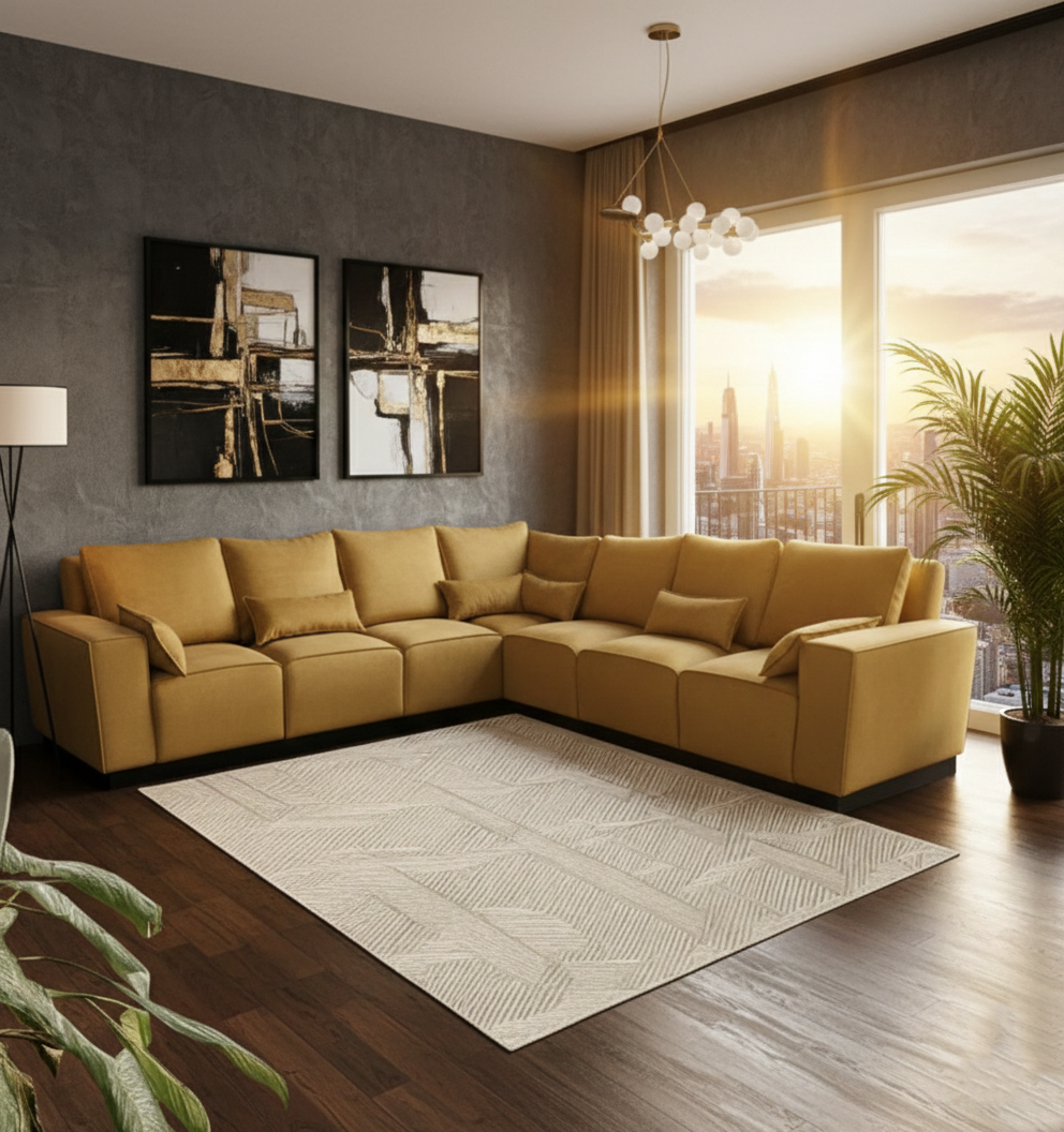 Axis Corner Fullback Sofa – 2 Bolsters Cushions
