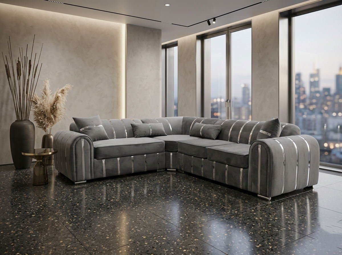 Sterling Silver-Inlay Corner Sectional