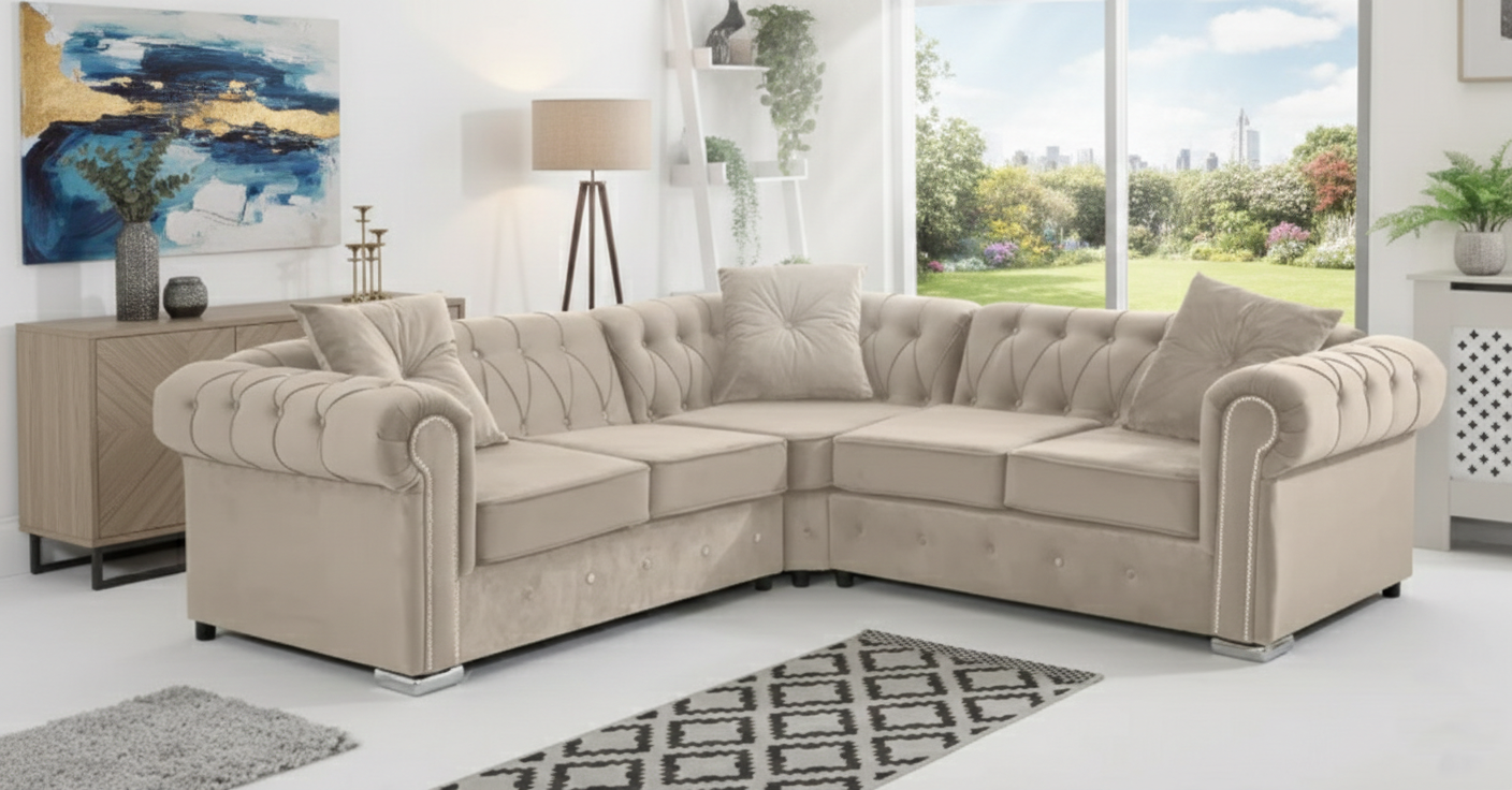 Savoy Chesterfield With Dimond - Corner - Extra Cushions